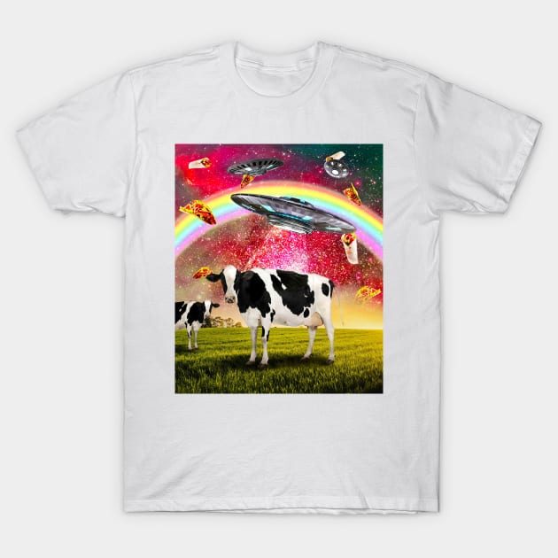 Cow UFO Abduction T-Shirt by Random Galaxy